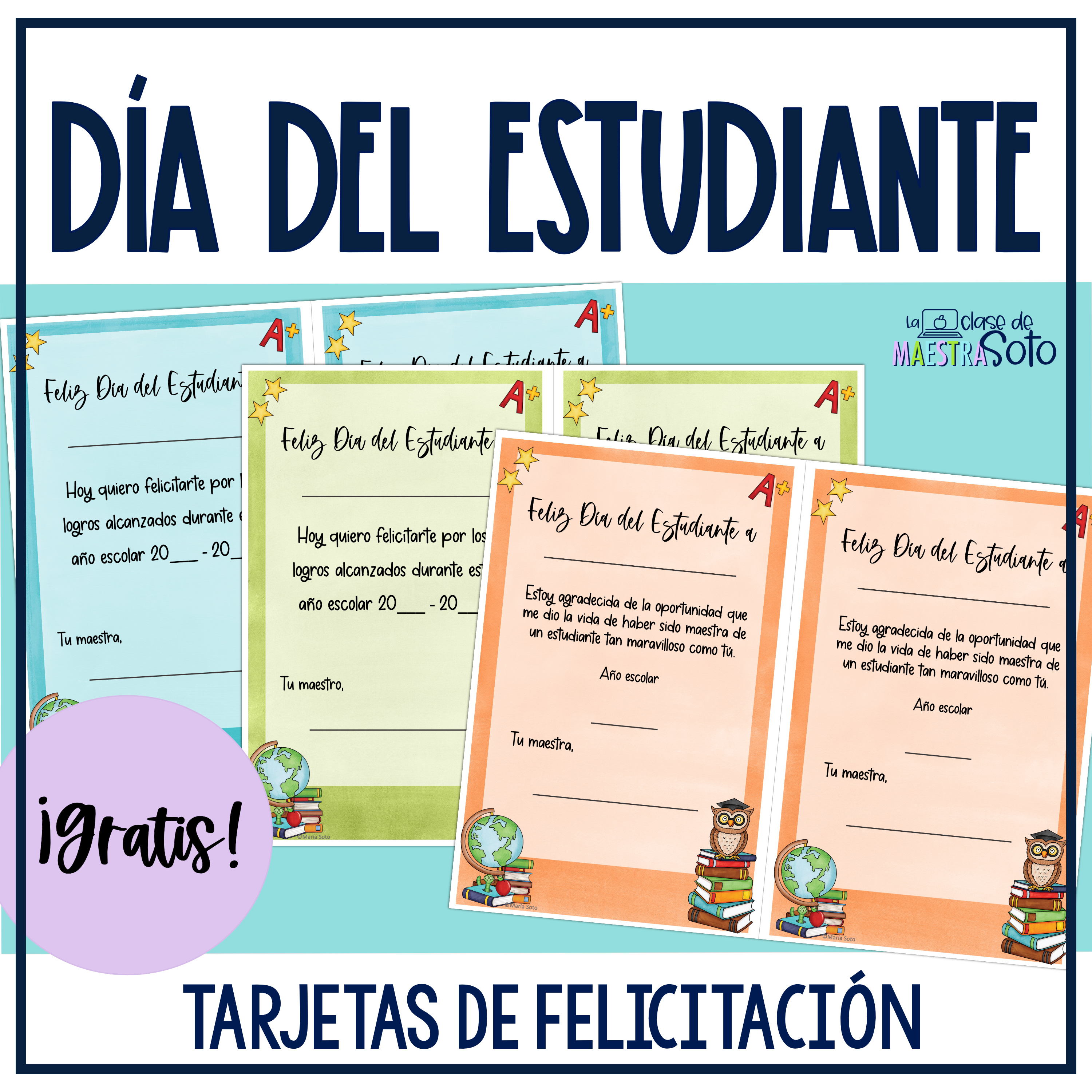 tarjetas de felicitación para el estudiante
